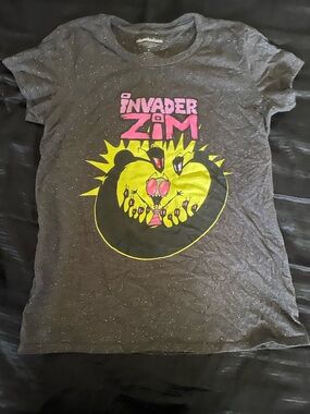 Nickelodeon Black Invader Zim Neon Graphic Tee